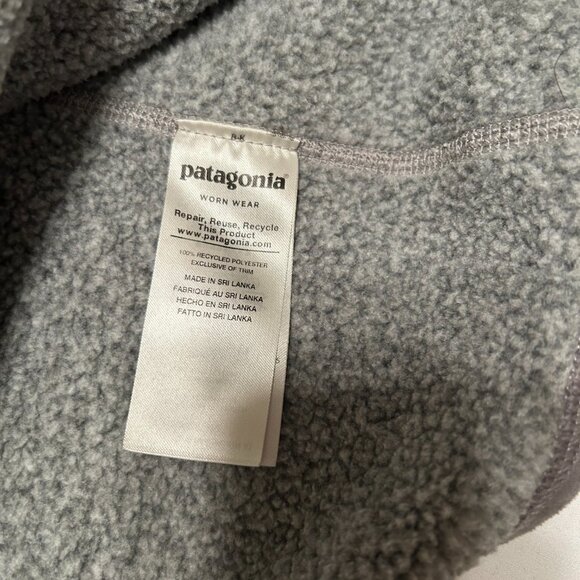 Patagonia Sweater 1/4 Zip Pullover Womens Medium Heather Gray Fleece Knit w Logo - Picture 2 of 12